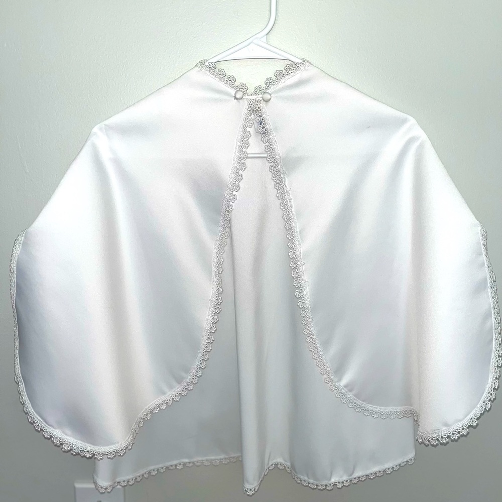 Communion Cape with Lace Trim